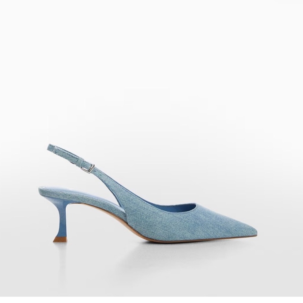 MANGO DENIM SLINGBACK HEEL